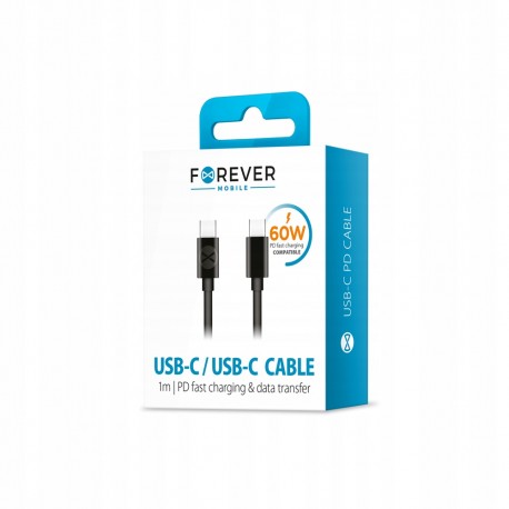 Kabel USB-C - USB-C Forever 60W PD 3.0 1 metr